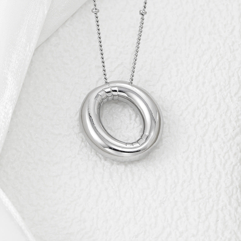 Platinum Plated Copper Bubble Letter Pendant Necklace
