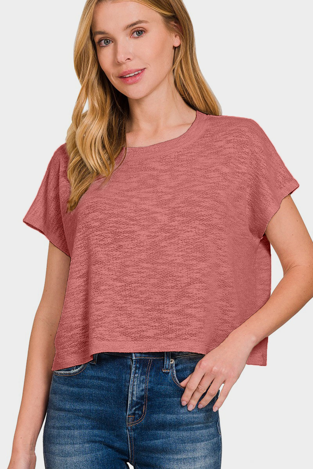 Zenana Round Neck Short Sleeve