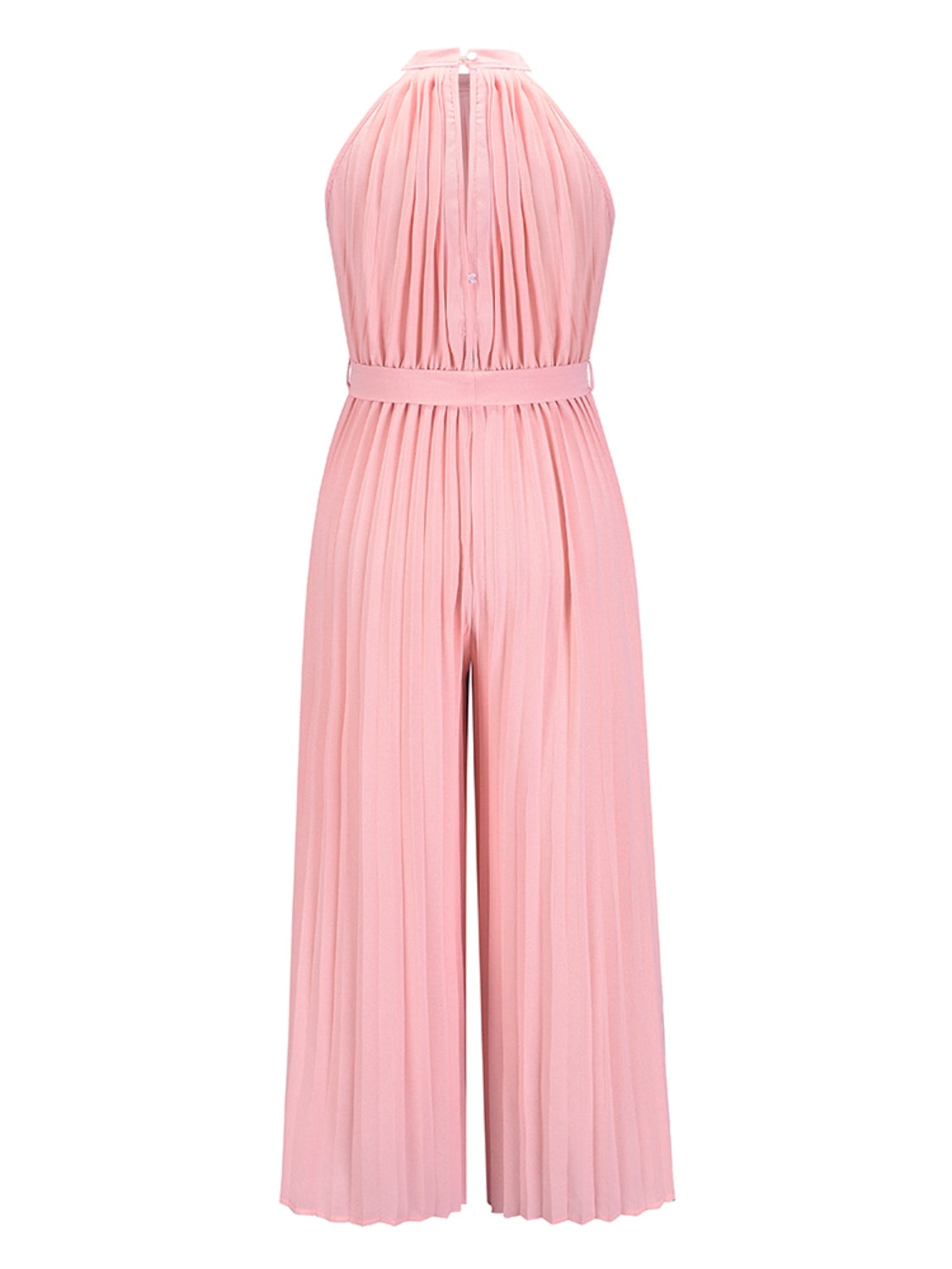 Cutout Tied Pleated Sleeveless Jumpsuit for Wedding or Party