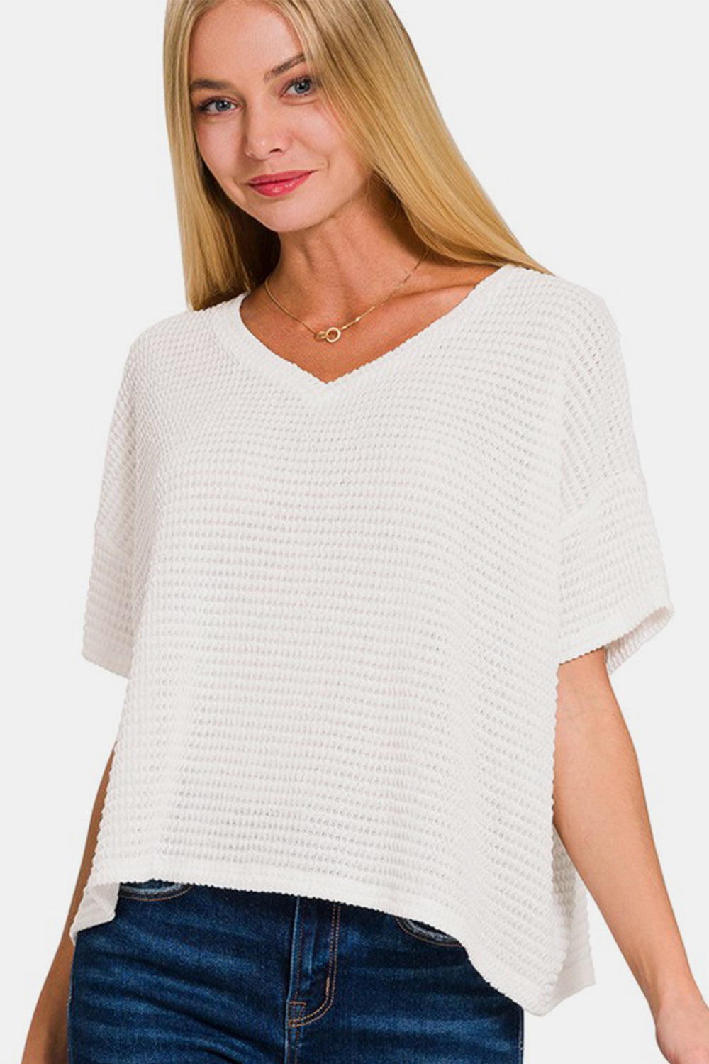 Zenana Drop Shoulder Short Sleeve