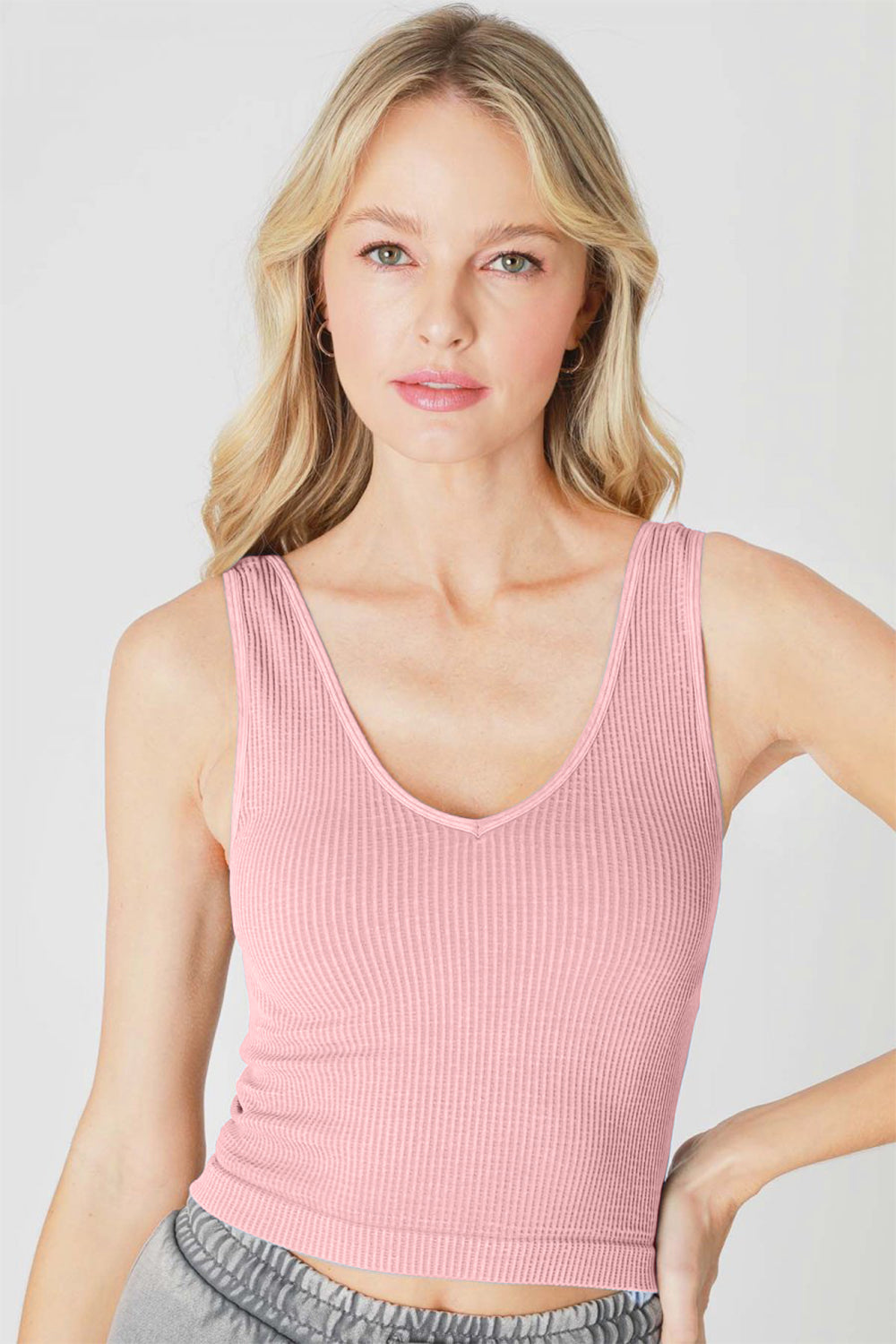 NIKIBIKI Ribbed Wide Strap Seamless Tank