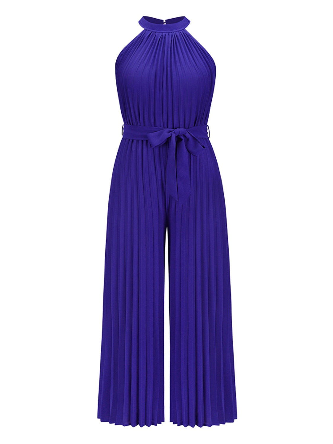 Cutout Tied Pleated Sleeveless Jumpsuit for Wedding or Party