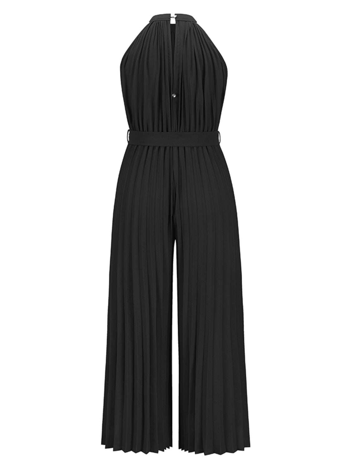 Cutout Tied Pleated Sleeveless Jumpsuit for Wedding or Party