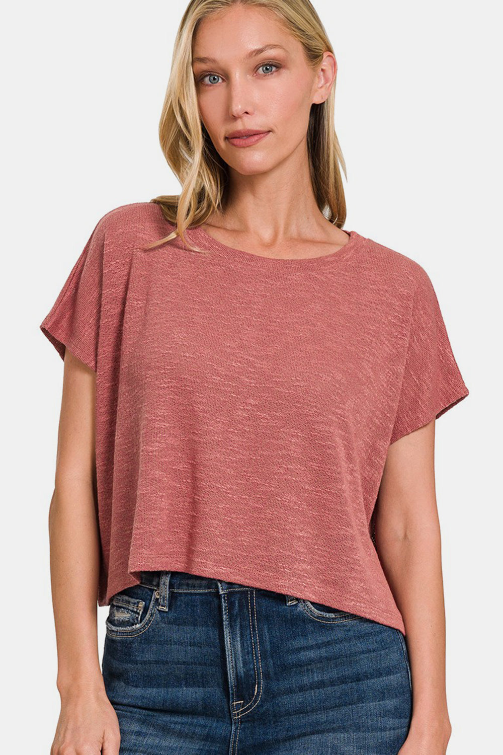 Zenana Round Neck Short Sleeve