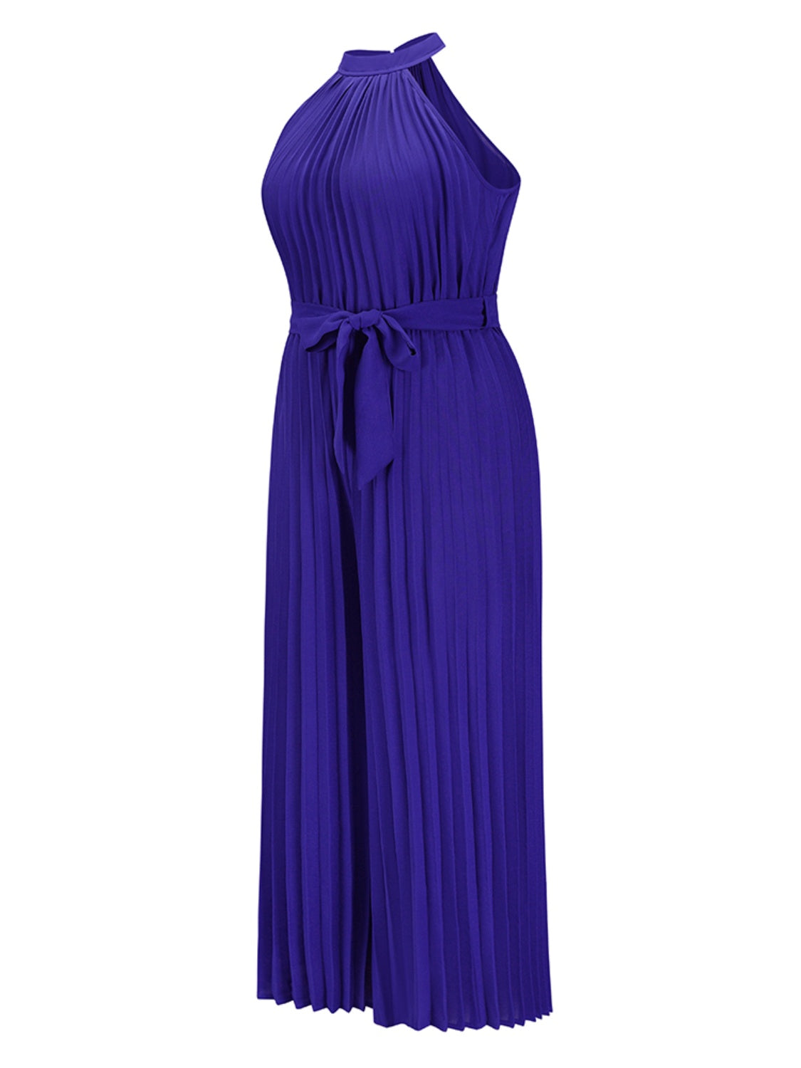 Cutout Tied Pleated Sleeveless Jumpsuit for Wedding or Party