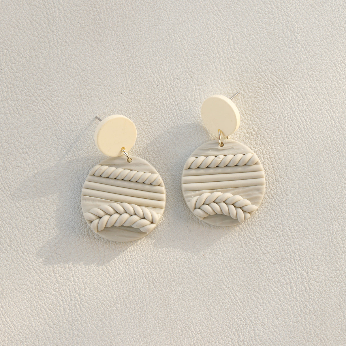 Soft Pottery Round Earrings