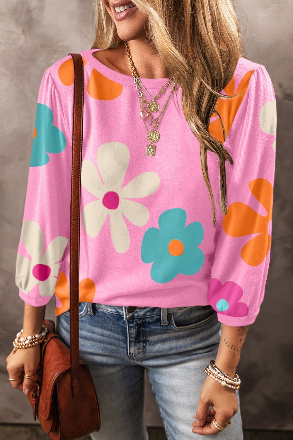 Printed Round Neck Top