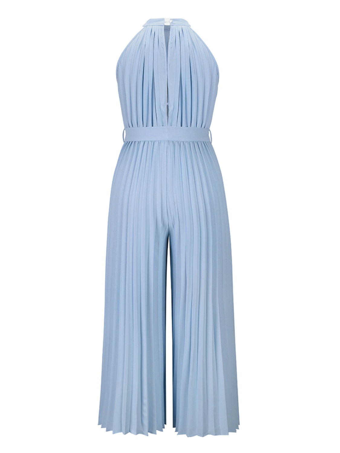 Cutout Tied Pleated Sleeveless Jumpsuit for Wedding or Party