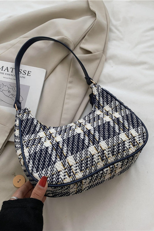 Plaid Fixed Strap Shoulder Bag