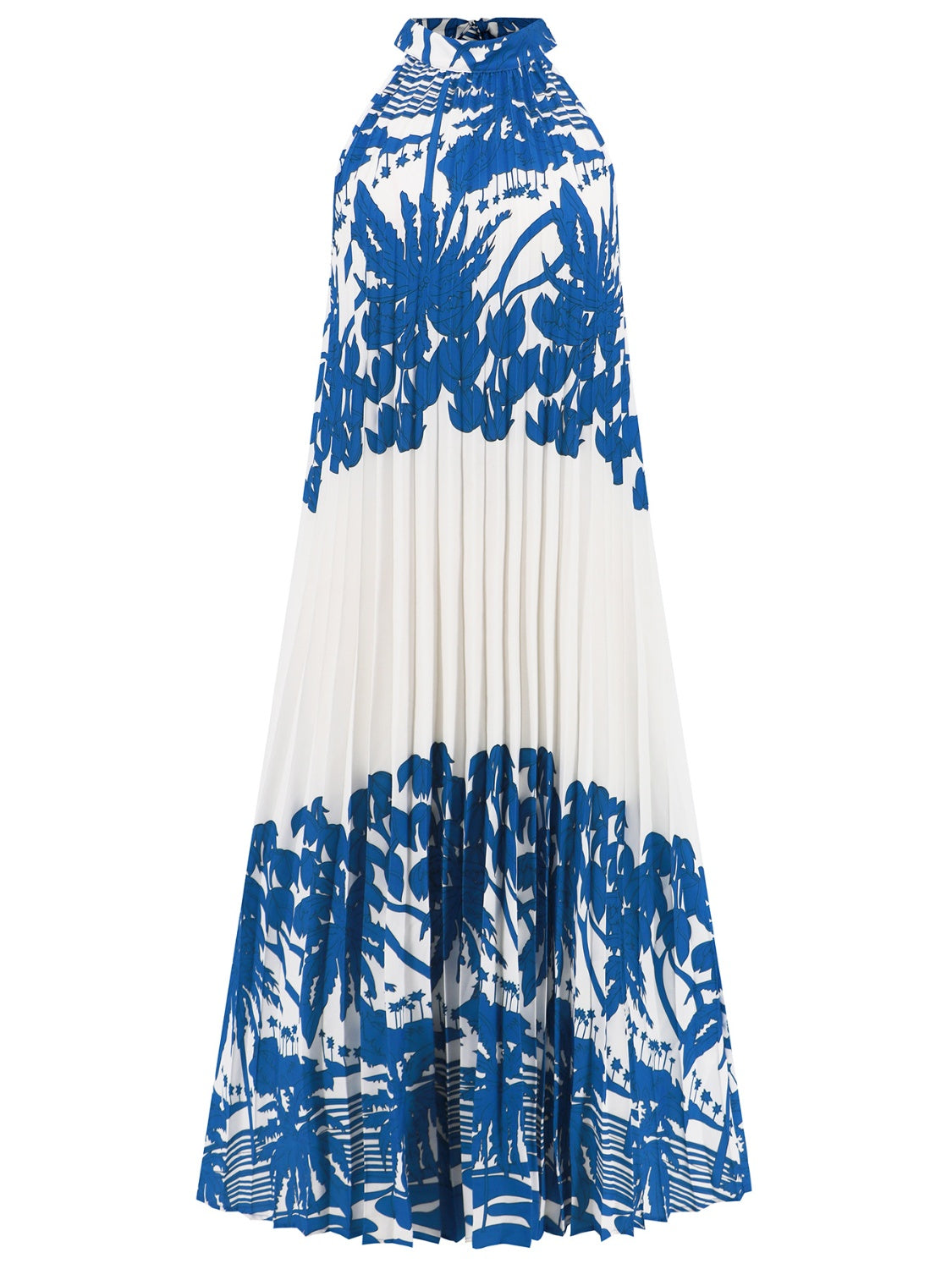 Tied Printed Sleeveless Midi Dress