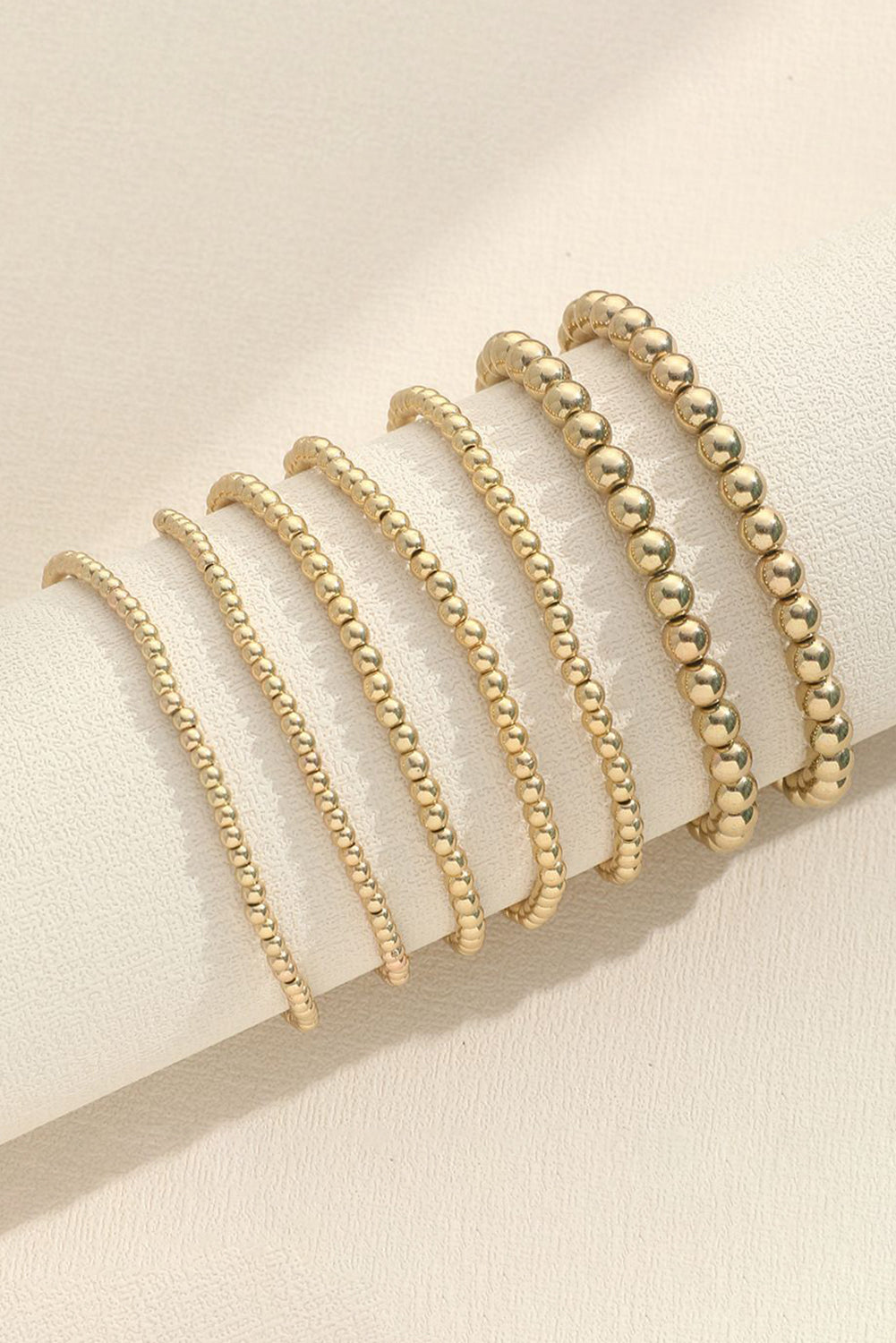 Gold 7pcs/Set Minimalist Beaded Luxury Bracelet Set