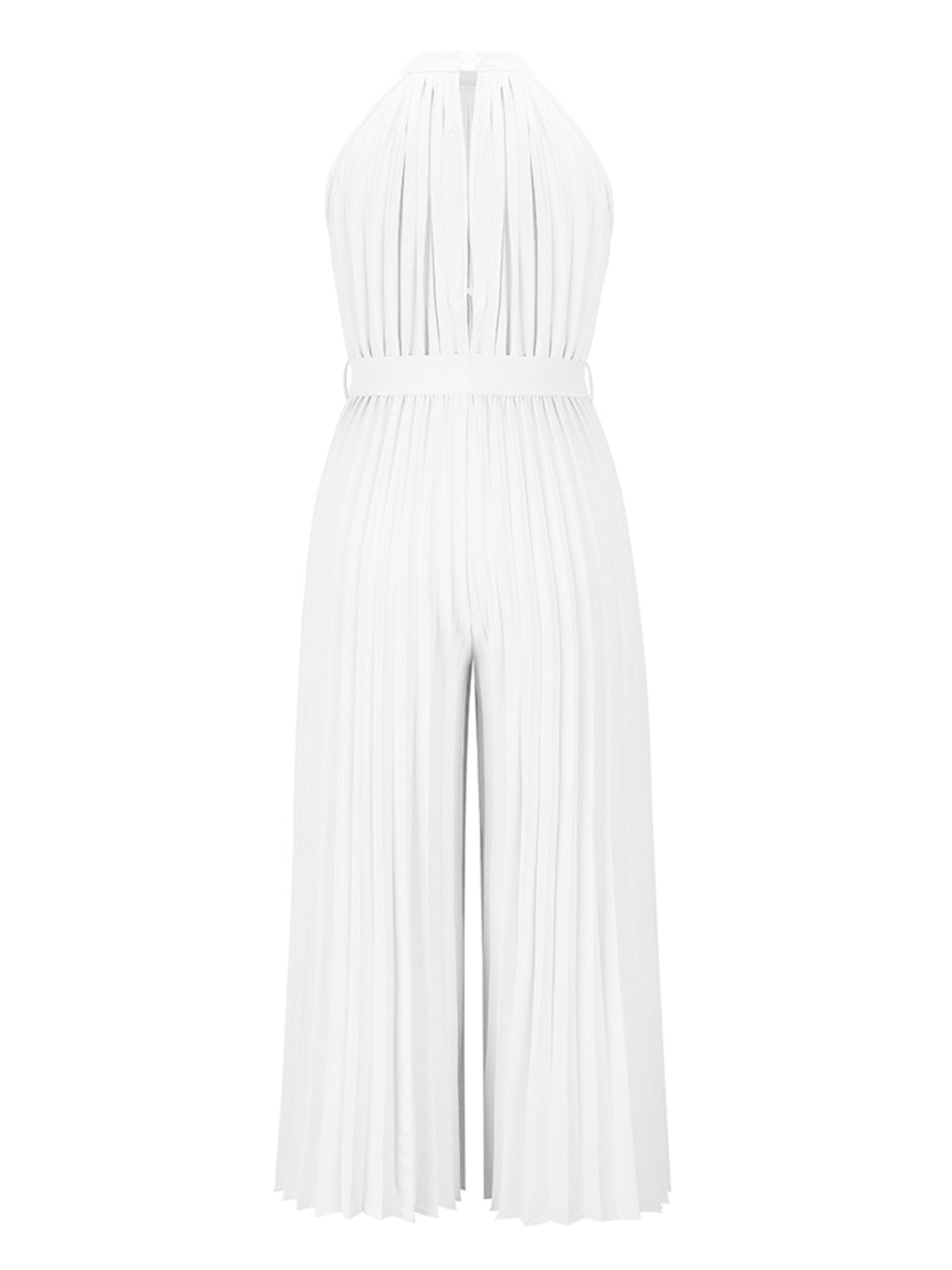 Cutout Tied Pleated Sleeveless Jumpsuit for Wedding or Party